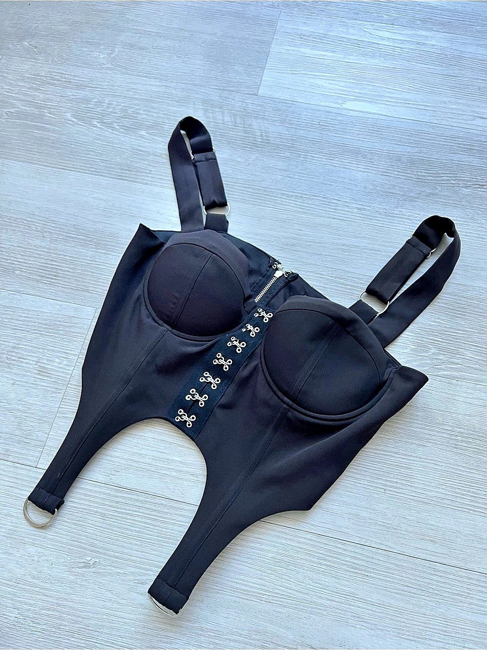 BLITHE Black Corset Top Size M/L Like New